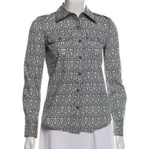 Tory Burch Printed Button Up Top